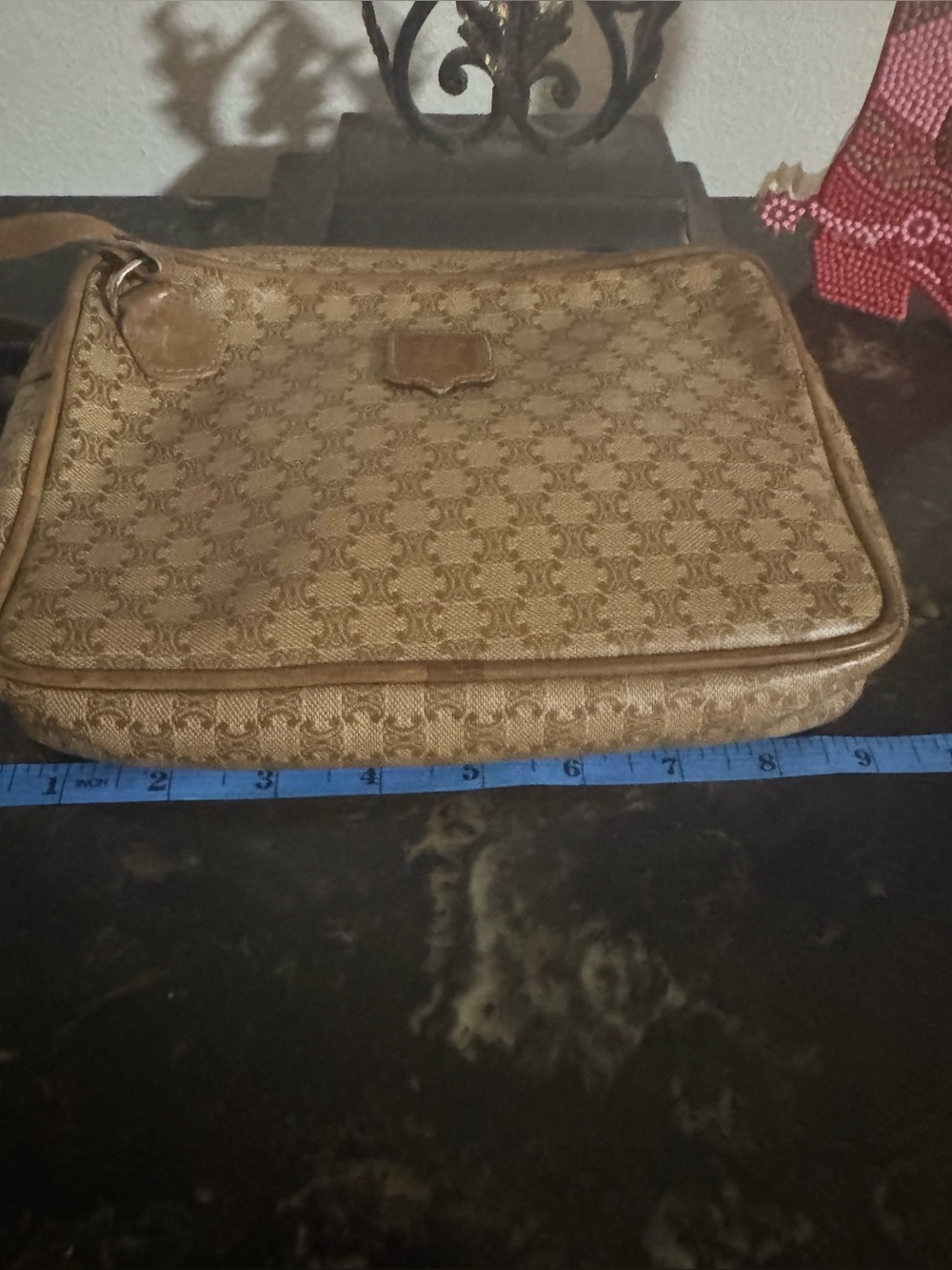Celine Beige/Tan Monogram Canvas Shoulder Bag - Picture 4 of 17